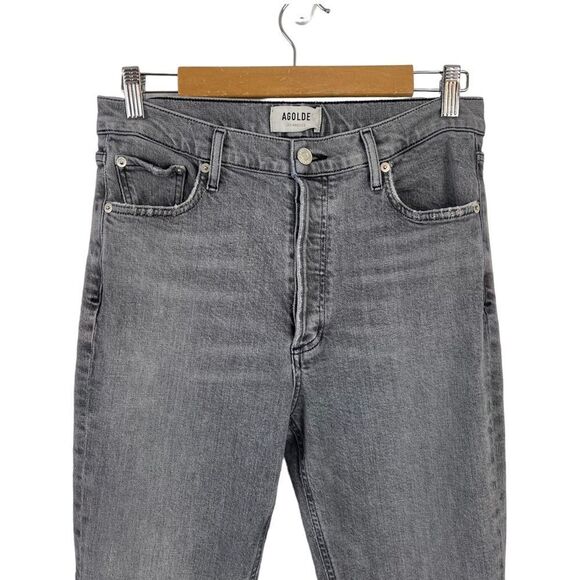 AGOLDE Nico High Rise Straight Leg Button Fly Jeans in Risk Size 28 Slim Fit - Picture 7 of 16